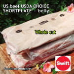 Beef belly samcan SHORTPLATE USDA US CHOICE frozen portioned cuts FATTY >50% FAT +/- 1kg/pc price/kg (any brand in stock)